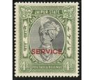 JAIPUR. SG O20. 1937 4a Black and grey-green. Superb fresh well