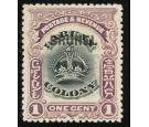 SG11a. 1906 1c Black and purple. 'Black Overprint'. Choice super