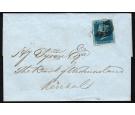1843. 2d blue, Plate 3. Massive example on neat wrapper...