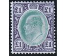 SG272. 1908 £1 Green and violet. Superb fresh well centred mint