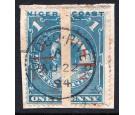 SG58. 1894 1/2 on half of 1d Pale blue. 'Bisect'. Two very...