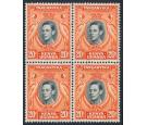 SG139ba. 1951 20c Deep black and deep orange. U/M block...