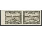 SG215a. 1932 10c Black-brown. 'Imperforate Pair'. Brilliant U/M.