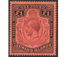 SG80f. 1928 £1 Purple and black/red. 'Damaged leaf'. Superb fre