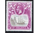 SG104a. 1922 6d Grey and bright purple. 'Broken mainmast'. Brill