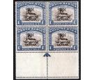 SG154a. 1942 70c on 1s Brown and chalky blue. 'Crescent moon fla