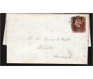 1843. 1d Red-brown. Superb '3' in M.X. on cover...