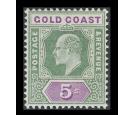 SG46. 1902 5/- Green and mauve. Brilliant fresh U/M mint...