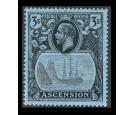 SG20a. 1924 3/- Grey-black and black/blue. 'Broken Mainmast'...