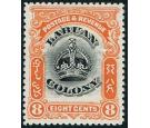 SG121b. 1902 8c Black and vermilion. Line through 'B'. Superb fr