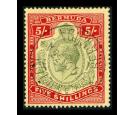 SG53d. 1920 5/- Green and carmine-red/pale yellow. Superb fine u