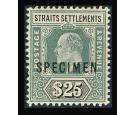 SG139s. 1906 $25 Grey-green and black. 'Specimen'. Superb well c