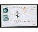 SG37 and 38. 1859. The remarkable cover to Bordeaux...