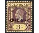 SG77as. 1915 3d Purple/yellow. 'SPECIMEN'. Superb mint...