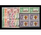 SG188-202. 1955 Set of 15. Post Office fresh U/M blocks of 4...