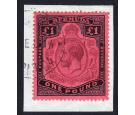 SG55. 1918 £1 Purple and black/red. Brilliant fine used on piec