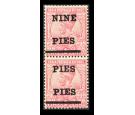 SG192b. 1921 9p on 1a Rose-carmine. Error; "PIES" "PIES". Superb