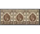 SG100b. 1912 1c Brown. 'Crown broken at right'. Choice mint stri