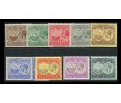 SG59-67. 1920 Set of 9. Brilliant fresh U/M mint...