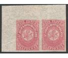 SG21. 1861 6 1/2d Rose-lake. U/M corner pair...