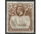 SG18a. 1924 1/- Grey-black and brown. 'Broken Mainmast'. Superb