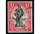 SG140. 1925 £1 Black and bright carmine. Exceptionally fine use