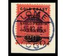 SG H58. 1916 20/- Purple and black/red. Superb used on piece...