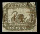 SG18. 1857 6d Black-bronze. Superb used with red-brown...