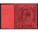 SG129aw. 1905 4c Purple/red. 'Watermark Inverted'. U/M mint marg