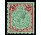 SG79. 1928 10/- Green and red/green. Brilliant fresh U/M perfect