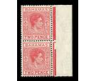 SG152ba. 1941 2d Scarlet. Short 'T'. U/M mint in pair with norma