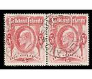 SG50. 1904 5/- Red. Superb fine used pair...