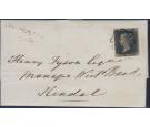 1840 1d Greyish black. Plate 11. Lettered B-J. Brilliant cover..