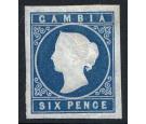 SG8. 1874 6d Blue. Superb mint with very large margins...