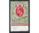 SG150a. 1907 4d Scarlet and sage-green. 'IOSTAGE' for 'POSTAGE'.