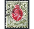 SG150a. 1907 4d Scarlet and sage-green. 'IOSTAGE' for 'POSTAGE'.