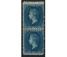 SG13. 1869 1/- Indigo. Select mint vertical pair...