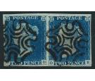 1840. 2d Deep full Blue. Plate 1. Lettered O-D/O-E. Choice used