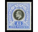 SG142. 1902 £1 Black and bright blue. Superb fresh mint...