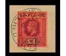 SG137. 1914 £1 Purple and black/red. Fantastic fine used on pie