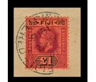 SG137. 1914 Â£1 Purple and black/red. Fantastic fine used on pie