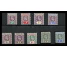 SG54-62. 1904 Set of 9. Brilliant U/M mint...