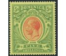 SG54. 1914 5/- Red and green/yellow. Brilliant fresh well centre