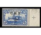 SG B11a. 1915 2s on 2m Blue. "s" Inverted. Superb fresh mint mar