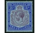 SG88e. 1927 2/- Purple and bright blue/pale blue. 'Break in line