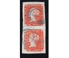 SG6 1853 1d Vermilion/bluish. Early Impression. Fantastic pair..