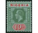 SG11b. 1917 10/- Blue-green and red/'Pale Olive Back'. Magnifice