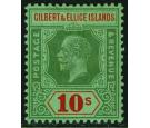 SG35. 1924 10/- Green and red. Superb mint with excellent...