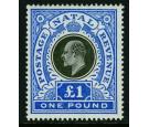 SG142. 1902 £1 Black and bright blue. Brilliant fresh...