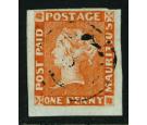 SG6. 1853 1d Vermilion. EARLY IMPRESSION. Superb...